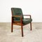 Vintage Green Leather and Mahogany Plywood Conference Chairs, Set of 10, Image 3
