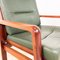 Vintage Green Leather and Mahogany Plywood Conference Chairs, Set of 10, Image 4
