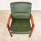 Vintage Green Leather and Mahogany Plywood Conference Chairs, Set of 10, Image 14