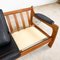 Schwarzes dänisches Vintage 3-Sitzer Ledersofa aus Teak 11