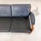 Vintage Danish Black Teak Leather 3 Seater Sofa 9