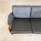 Vintage Danish Black Teak Leather 3 Seater Sofa 7