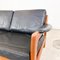 Vintage Danish Black Teak Leather 3 Seater Sofa 10