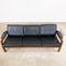 Vintage Danish Black Teak Leather 3 Seater Sofa, Image 6