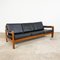 Dänisches Vintage 3-Sitzer Sofa und Sessel aus Schwarzem Leder & Teakholz, 1960er, 3er Set 15