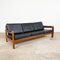 Vintage Danish Black Leather and Teak Wood 3 Seater Sofa and Armchair , 1960s, Set of 3 15