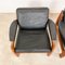 Canapé 3 Places et Fauteuil Vintage en Cuir Noir et Teck, Danemark, 1960s, Set de 3 12