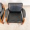 Vintage Danish Black Leather and Teak Wood 3 Seater Sofa and Armchair , 1960s, Set of 3 13