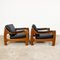 Dänisches Vintage 3-Sitzer Sofa und Sessel aus Schwarzem Leder & Teakholz, 1960er, 3er Set 3