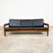 Vintage Danish Black Leather and Teak Wood 3 Seater Sofa and Armchair , 1960s, Set of 3, Image 19