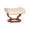 Cream Leather Reno Armchair and Stool, Set of 2 11