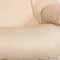 Poltrona e sgabello Reno in pelle color crema, set di 2, Immagine 4