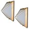 Pyramid Wall Lights in White Glass and Brass from Glashütte Limburg, 1970s 1