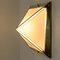 Pyramid Wall Lights in White Glass and Brass from Glashütte Limburg, 1970s 10