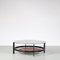 Dutch Coffee Table with Leather Magazine Rack, 1950s, Image 1