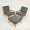 Fauteuils et Repose-Pieds attribués à TH Robsjohn-Gibbons pour Widdicomb, 1950s, Set de 3 2