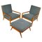 Armchairs and Footstool attributed to T. H. Robsjohn-Gibbons for Widdicomb, 1950s, Set of 3, Image 1