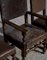 Vintage High chairs in Carved Wood in Brown Leather, 1930, Set of 3, Image 6