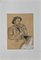 Georges Redon, Pipe Man, Dessin au Crayon et Encre, 1895 1