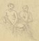 Tony Johannot, Naked Couple, Pencil Drawing, 19th Century, Image 1