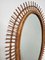 Italian Bohemian Oval Wall Mirror in Bamboo and Rattan by Franco Albini, 1970s 4