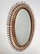 Italian Bohemian Oval Wall Mirror in Bamboo and Rattan by Franco Albini, 1970s 2