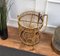 Italian Bohemian Round Serving Bar Cart in Bamboo and Rattan by Franco Albini, 1960s 6