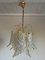 Lámpara de araña con hojas de cristal de Murano atribuida a Mazzega, años 70, Imagen 6
