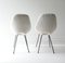 Italian Medea Chairs in White Boucle with Black Metal Legs, 1950s, Set of 2 8