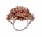 Rose Gold and Silver Ring with Hydrothermal Topaz, Emeralds, Diamonds and Pearls, 1960s 3