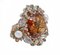 Rose Gold and Silver Ring with Hydrothermal Topaz, Emeralds, Diamonds and Pearls, 1960s 2