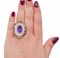 Rose Gold and Silver Ring with Crystal, Hydrothermal Amethyst and Diamonds, 1960s, Image 5