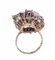 Rose Gold and Silver Ring with Crystal, Hydrothermal Amethyst and Diamonds, 1960s 3