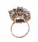 Rose Gold and Silver Ring with Crystal, Hydrothermal Amethyst and Diamonds, 1960s, Image 3