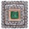 Anello in oro rosa e argento con smeraldo e diamanti, anni '60, Immagine 1