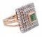 Rose Gold and Silver Ring with Emerald and Diamonds, 1960s 2