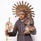 Traditional Figure of a Saint in Hand-Painted Wood, 1950s 4