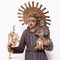 Traditional Figure of a Saint in Hand-Painted Wood, 1950s, Image 4