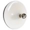 Italian Modern Round White Metal Wall or Ceiling Light, 1970s 1