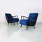 Danish Armchairs in Dark Blue Velvet and Wood, 1960s, Set of 2, Image 12