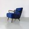 Danish Armchairs in Dark Blue Velvet and Wood, 1960s, Set of 2 10