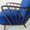 Danish Armchairs in Dark Blue Velvet and Wood, 1960s, Set of 2, Image 3