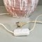 Italian Modern Pink and White Ceramic Base Lamp with Beige Fabric Lampshade, 1970 2