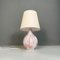 Italian Modern Pink and White Ceramic Base Lamp with Beige Fabric Lampshade, 1970 9