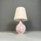 Italian Modern Pink and White Ceramic Base Lamp with Beige Fabric Lampshade, 1970, Image 9