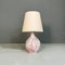 Italian Modern Pink and White Ceramic Base Lamp with Beige Fabric Lampshade, 1970, Image 10