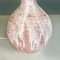 Lampada moderna in ceramica rosa e bianca con paralume in tessuto beige, Italia, Immagine 5