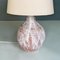 Italian Modern Pink and White Ceramic Base Lamp with Beige Fabric Lampshade, 1970, Image 6