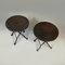 Italian Modern Round Iron Folding Stools or Coffee Tables, 1980s, Set of 2 2