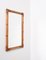 Espejo italiano rectangular con marco doble de caña de bambú, años 70, Imagen 14